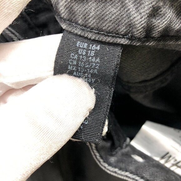 H&M Youth Teens 18 Loose Ample Denim Shorts Black Relaxed High Rise Girls - Picture 4 of 11